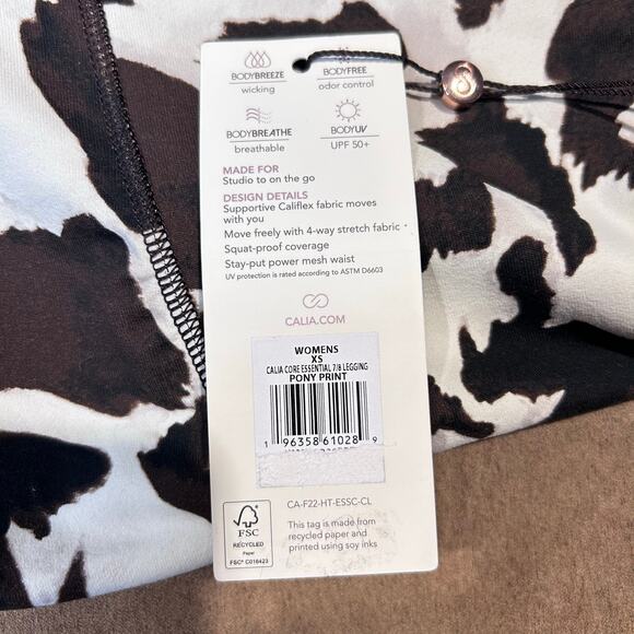Calia Core Essential High Rise 7/8 Pony Print Ankle Leggings - Size XS - Picture 4 of 9